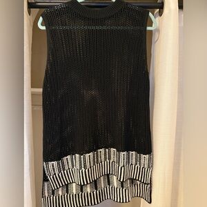 Topshop knitted ladder tank top in black